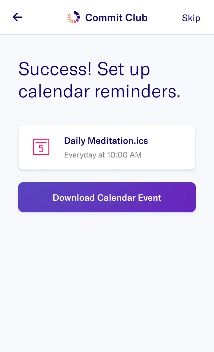 Download a calendar reminder so you remember to track your activities each day